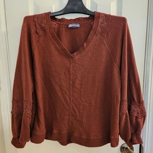 Sweater with Flower Knit Details